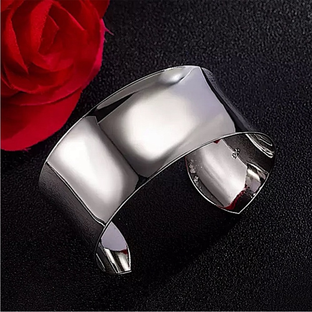 NEW 925 Sterling Silver Wide Cuff Bracelet